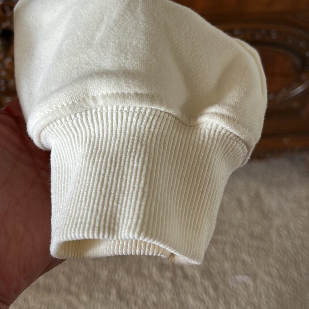 NWT Beige Bo Tany long sleeve cropped Athleisure minimalist comfy sweatshirt. - Picture 5 of 6